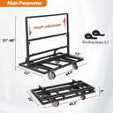 Folding Drywall Dolly w/ 5" Swivel Casters, 44.5" x 22" x 40" Plywood Cart w/ 2000 LBS Load Capacity, Portable Panel Truck Cart for Handling Plywood, Plasterboard, Glass