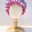 AKISS Baby Infant Newborn Toddler Satin Silk Hair Bonnet for Baby Girl Boy Sleeping Kids Cap Hat (0-3 Months, Fuchsia + Lavender)