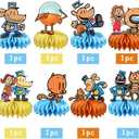8Pcs Dog Cartoon Man Honeycomb Table Centerpiece Dog Birthday Party Supplies Table Decorations for Kids Party Decorations
