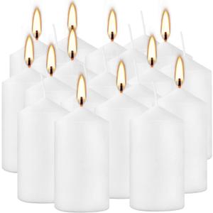 20 Pcs Bulk Long Burning Wax Pillar Candles 2" x 4" Dripless Unscented Smokeless for Wedding Party Spa Lantern Fireplace Home(White) 20 Pcs Bulk Long Burning Wax Pillar Candles 2" x 4" Dripless Unscented Smokeless for Wedding Party Spa Lantern Fireplace Home(White)