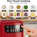 Portable Digital Rice Cooker, 6-Cup (Uncooked)/12-Cup (Cooked) Small Rice Maker with Steaming Basket, Mini Rice Cooker with 2L Removable Nonstick Inner Pot, 10 Menu Options, Auto Keep Warm, 24 Hour Delay Timer (Dark Red)