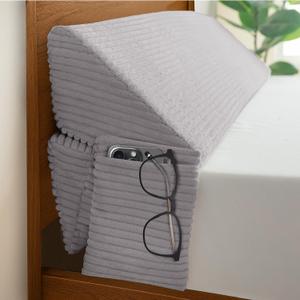 HIGOGOGO Full Size Wedge Pillow for Headboard Gap - Multi Functional Mattress Wedge Bed Gap Filler Close The Gap (0-7") Between Your Mattress and Headboard or Wall (Light Grey 54"x11"x9"), Large Full