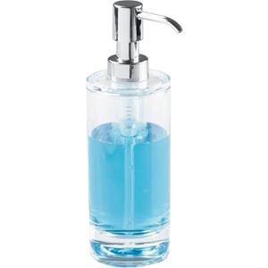 iDesign Eva Acrylic Dispenser Body Moisturizer, Sanitizer or Aromatherapy Lotion in Bathroom, Kitchen, Bedroom, Vanity, 2.5" x 2.5" x 8", Soap Pump,55220
