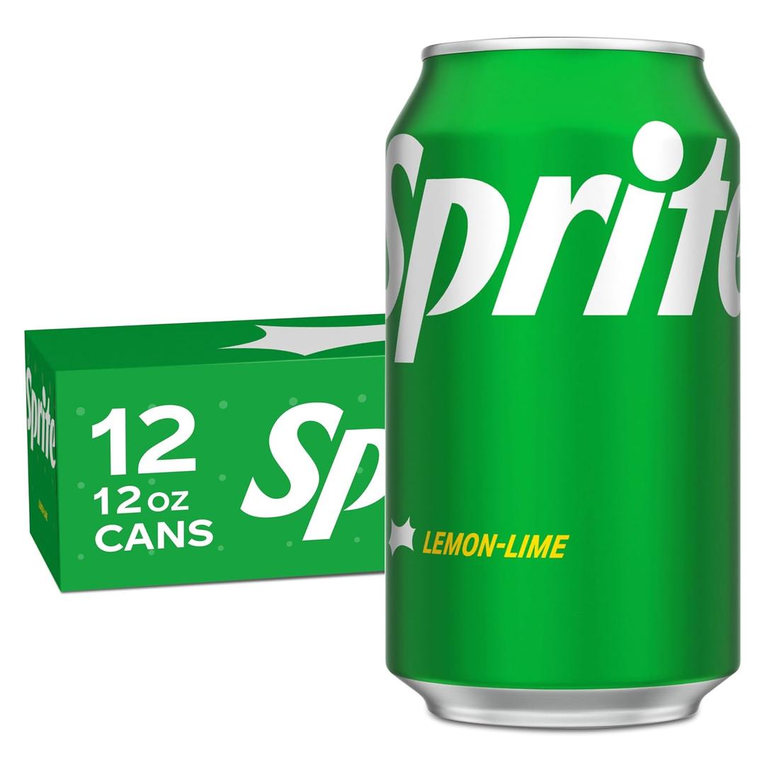 Sprite Lemon Lime Soda Soft Drinks, 12 fl oz, 12 Pack,Cans (EXP 03/16/27)