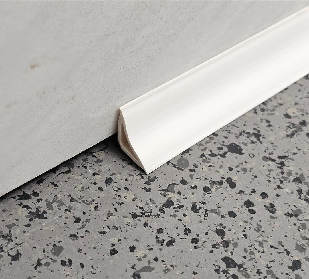 Flexible, Peel and Stick Wall Molding Trim Caulk Strip Self Adhesive Corner Trim Moulding for Ceiling, Backsplash, Tile Edge, Countertops, Baseboard, Counters, Floor and More, White, 20 Feet