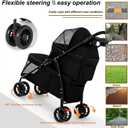 Double Dog Stroller for Medium Small Dogs and Cats Load-Bearing Up to 50lbs, Durable 360 Universal Wheels Lightweight One Hand Foldale Kittens Puppies Travel Stroller Cart(Double)
