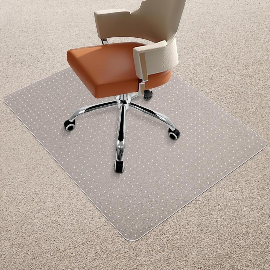 BesWin Chair Mat for Carpets, Clear Office Chair Mat for Carpeted Floors, Carpet Protector Mat for Office Chair for Low Pile Carpet, BPA and Phthalate Free(30" x 47" Rectangle) (47"x30"Rectangle)