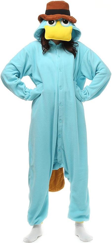 Wishliker Adult Onesie Animal Pajamas Halloween Cosplay Costumes Party Wear Blue (X-Large)