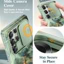 GVIEWIN for Samsung Galaxy S25 Ultra Case, [Slide Camera Cover & Built-in HD Screen Protector] [2 Front Frames] Shockproof Military Grade Protective Marble Phone Case 6.9" (Desert Dream/Green)