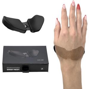 DELTAHUB Carpio 2.0 - Left-Handed Truly Ergonomic Wrist Rest for Mouse, Carpal Tunnel Support, Pain Relief, Anti-Fatigue, Easy Glide, Sleek, Office Computer, Laptop, Gaming - Large, Black