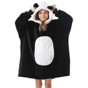 Kipswiza Panda Blanket Hoodie for Kids 6-12 Girls Boys Birthday Gifts, Soft Cozy Sherpa Oversized Wearable Blankets, Kids