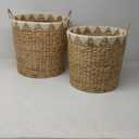 Handmade Decorative and Functional Storage Basket Triangle Details Basket Organizer with Handles, Set of 2 Basket for Storage