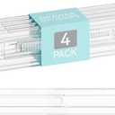 Yieach 4 Pack 3.2 Inch Shallow Acrylic Drawer Dividers for Clothes -Expandable from 15-21''- Adjustable Drawer Dividers for Baby Clothing,Sock,Underwear,Clear in Drawer Separators for Dresser,Kitchen
