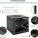 Tecmojo 6U 10 inch Rack, Wall Mount Network Cabinet Set,12.3W x 13D x 11.8H- Load Capacity 110Lbs(50 kg),Black 10" Wall Housing Server Rack Set