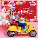 Extra Large Happy Valentines Day Backdrop Banner 73 x 43.3 Inch Conversation Heart Romantic Love Background Valentines Backdrops Photo Booth Props for Photography Anniversary Party Decoration
