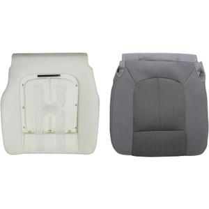 SecosAutoparts Driver Side Bottom Seat Cover + Foam Cushion for Ford F250 F350 F450 F550 2011-2016-Gray Cloth Replacement, Custom Fit XLT FX4 STX, Single/Quad/Crew Cab