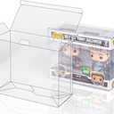 Baskiss 8 Pack Protector Case for Funko Pop 2-Pack, 0.55mm Thick No Protective Film Peeling Clear Figure Display Storage Box with Locking Tab, Scratch-Resistant, Waterproof Dustproof (8)