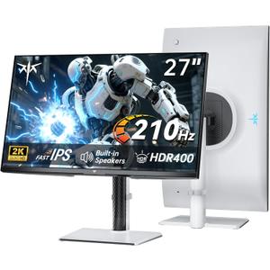 KTC 27 Inch 1440P 200Hz White Gaming Monitor, OC 210Hz, H27T6