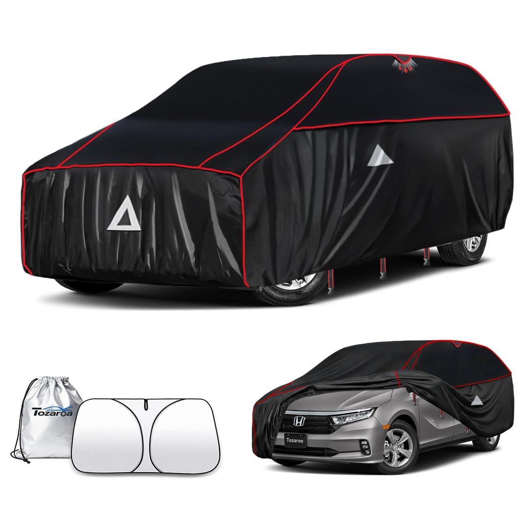 Tozaroa Hail Protector Car Cover for SUV(Length:191"-201"),Waterproof All-Weather Anti Hail Thick Multi-Layered EVA with Sun Visor&Storage Bag for Explorer, Telluride, Palisade, Pilot etc