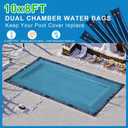 8Ft Pool Water Bags,10 Packs 0.4mm Double Chamber Water Tubes for Inground Pool Cover Heavty Duty Pool Cover Weights for Winter Pool Cover Closing (Black)