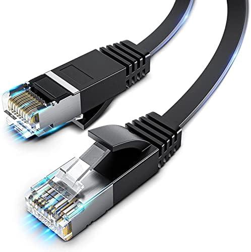 Ximeges Cat 6 Ethernet Cable, 3FT/6FT/10FT/15FT/20FT/30FT/50FT/100FT Flat High Speed Internet & Network Cable, RJ45 Connectors,Professional LAN Cable,Shielded for Indoor & Outdoor Use (3FT-CAT6)