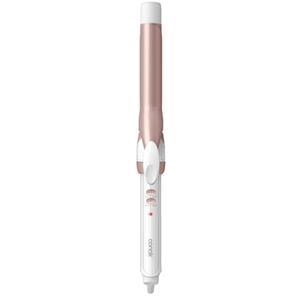 Conair Double Ceramic 1-Inch Curling Iron, Classic Curls for All Hair Types, 30 Heat Settings up to 400°F, Dual Voltage, Auto-Off, White/Rose Gold, CD701GNR
