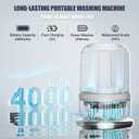 Underwear Washing Machine, Upgrade 1.5L Mini Portable Washing Machine Rechargeable Underwear Washer Deep Cleans Small Clothes for Apartment, Dorm, RV, Travel & Hotel Use (White)