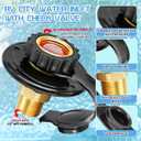 RV City Water Inlet Check Valve, 3/4" NH Female to 1/2" NPT Male | Lead-Free Brass Construction, Leakproof Design, Corrosion Resistant, Tool-Free Installation, Fits RV Camper Trailer Marine