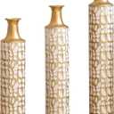 3-Piece Christmas Metal Vase Set, Festive Iron Flower Vases for Holiday Home Decor - Modern Farmhouse Table Centerpiece & Floor Decor for Living Room, Idea (Set of 3)