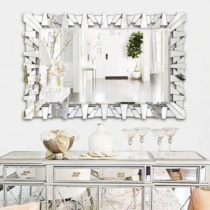 Decorative Mirror for Living Room Decor, 36" x 24" Rectangular Wall Mirror with Glass Beveled Edge, Modern Large Entryway Mirror