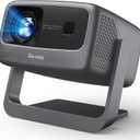 [2000 ANSI/ Official-NetfIix/360Stand] Outdoor Projector with WiFi and Bluetooth, Auto Focus, Auto Keystone 4K Projector Native 1080P Support 36W DoIby Audio Smart Proyector (Grey)