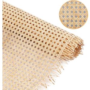 14" Width Cane Webbing 3.3Feet, Natural Rattan Webbing for Caning Projects, Woven Open Mesh Cane for Furniture, Chair, Cabinet, Ceiling