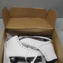 Nattork Figure Skates Excellence Stainless Steel Blades Ice Figure Skating with Enhanced Support Strength Performance and Ultimate Comfort for Youth and Adult (Women's 7 / Men's 6, WHITE)