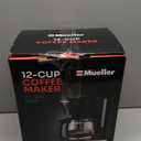 Mueller 12-Cup Drip Coffee Maker - Borosilicate Carafe, Auto-Off, Reusable Filter, Anti-Drip, Keep-Warm Function, Clear Water Level Window Coffee Machine, Kitchen Essentials & Accessories (Black)