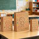 GetFeeds 150PCS small gift bags, brown gift bags, available in Suitable for gifts, groceries, retail, parties, birthdays, shopping, business use, gifts, crafts, takeout,, Large+Medium+Small