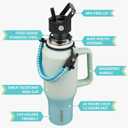 BJPKPK Insulated Water Bottles with Straw Lid, 35oz Metal Water Bottle with 2 lids & Paracord Strap, Double Wall Stainless Steel Tumbler with Handle, Reusable Cups, Mugs, Thermo, Mint