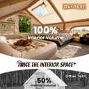 Inflatable Tent with Skylight, Quick Setup Blow Up Tents with Pump, Hot Tent with Stove Jack, Waterproof Oxford Inflatable House for Camping, Air Glamping Tents for Camping Adult 8-12 Person
