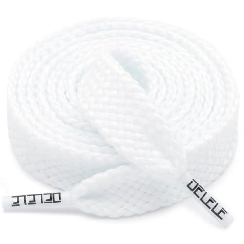 DELELE Flat Fat Shoe Laces: 5/8" Wide White Jumbo Chunky Shoelaces for Sneakers 2 Pair 67 inch