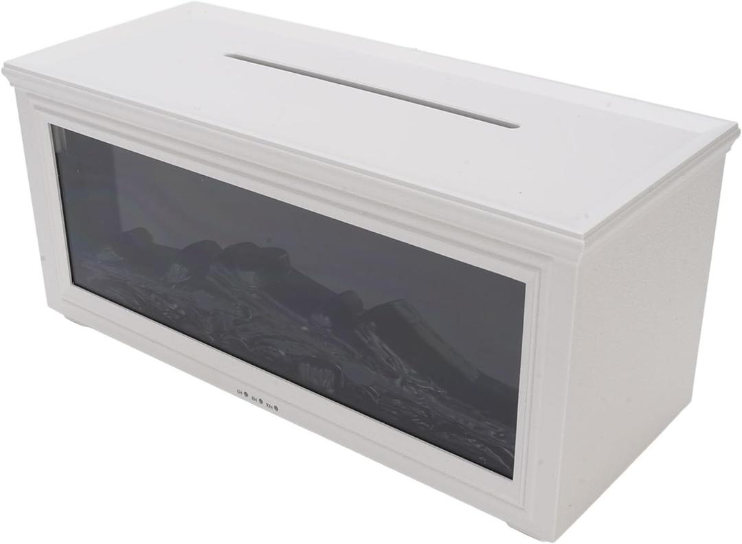 Essential Oil Diffuser, 280ml Simulated Fireplace Design Quiet Operation Auto Shut Off Remote Control 7 Color Lights with Timer Function for Home Bedroom Office (White)