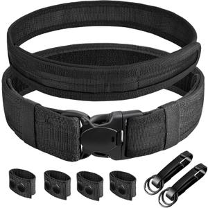 MOZETO Duty Belt, 2" Police Security Nylon Duty Belts Law Enforcement Officer with 2 Key Holder and 4 Belt Keepers (X-Large, Black)