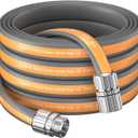 Giraffe Tools Garden Hose 50FT, 5/8" Lightweight Lay Flat Water Hose, Custom Length, Flexible, Leakproof Hybrid Hose Pipe with Male to Female Fitting (Grey and Orange)
