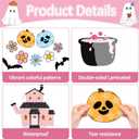 Halloween Ghost Bulletin Board Decorations Boho Halloween Classroom Decoration Groovy Spooky Season Paper Cutouts with Pumpkin Spider Bat for Holiday School Library Classroom Chalkboard Wall Decor