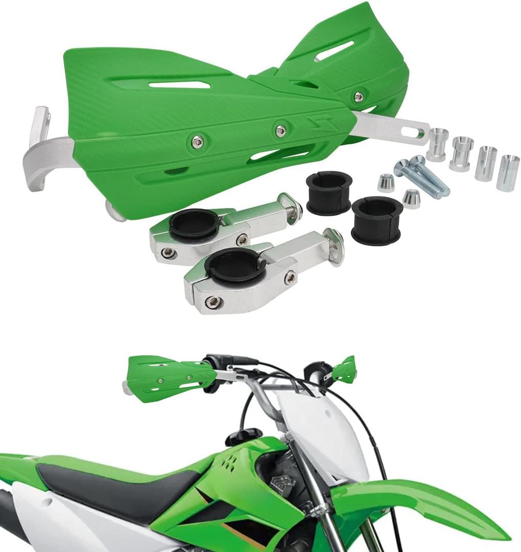 JFG RACING Dirt Bike Handguards,Motorcycle 7/8'' and 1 1/8'' Hand Guards Aluminum Universal for Dirt Pit Bike MX Motocross Supermoto Racing ATV Quad KAYO - Green