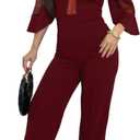 Sunlips Formal Jumpsuit for Women Dressy Elegant Long Straight Pants Jumpsuits for Party Club with Zipper (L)