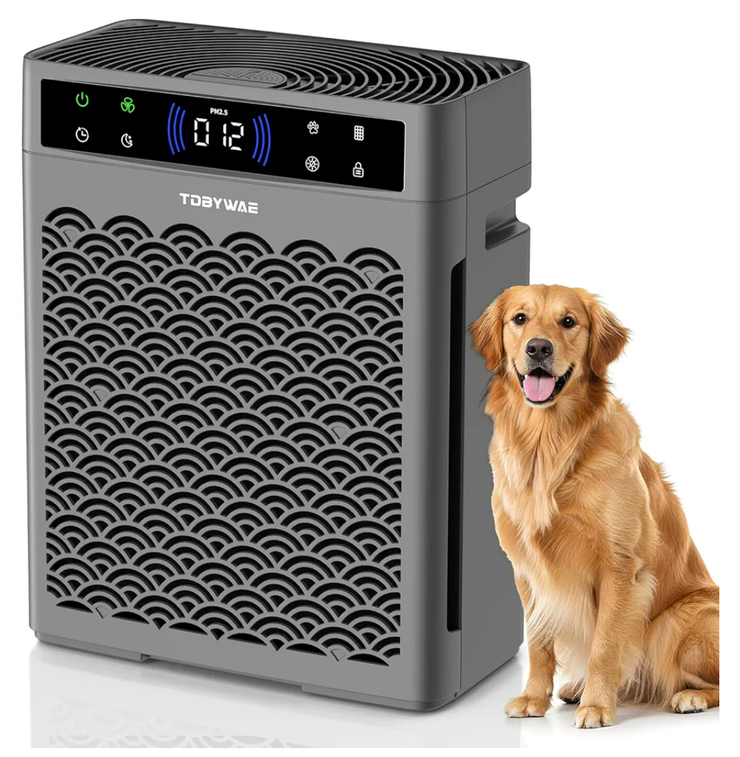 Air Purifiers for Home Large Room, Cover Up to 3000 Ft² with Air Quality Monitor and Timer, HEPA Filter Air Purifier for Bedroom with Fragrance, Air Cleaner for Dorm Room, Office  Grey