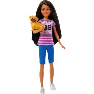 Barbie Ligaya Doll with Pet Dog, from and Stacie to The Rescue Movie Toys, Dark Hair Doll, 2 Pack