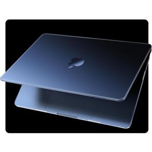 EooCoo [Ultra Thin Armor] Compatible with MacBook Air 15 inch Case M4 2025 2024 2023 M3 M2 A3241 A3114 A2941, [100% Match Midnight] Matte Protective Hard Shell with Keyboard Skin, Midnight Clear