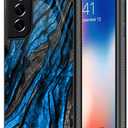 CARLOCA Compatible with Samsung Galaxy S22 Case,Navy Blue Camo Wood Grain Samsung Galaxy S22 Cases Graphic Design Shockproof Anti-Scratch Drop Protection Case for Samsung Galaxy S22