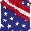 Zando Girls' One Piece Swimsuit, Size 6, C American Flag Red Ruffles, UPF 50+, Quick Dry, Slim Form