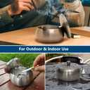 2 x JSVER Stainless Steel Cigar Ashtray with Lids for Home Office Decoration, Outdoor Patio, Balcony (Silver)